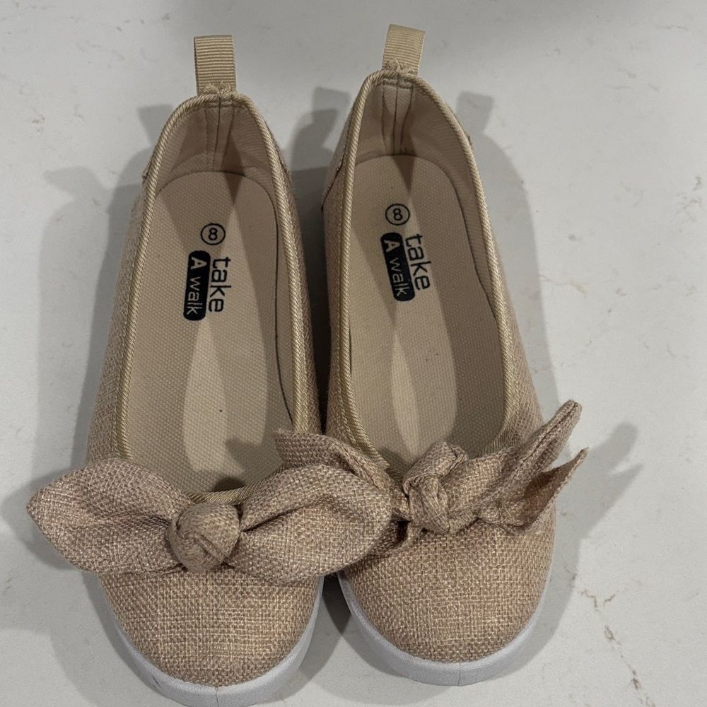 Women's Tan Flats with Bow